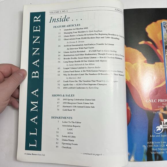 Set of 3 Vintage Llama Banner Magazines April May June July August 1993 - Picture 7 of 16